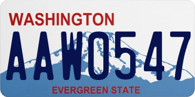 WA license plate AAW0547
