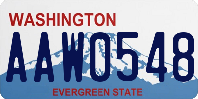 WA license plate AAW0548