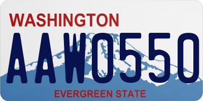 WA license plate AAW0550