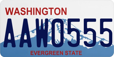 WA license plate AAW0555