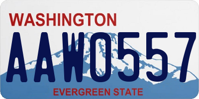 WA license plate AAW0557