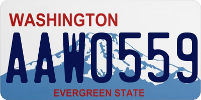 WA license plate AAW0559