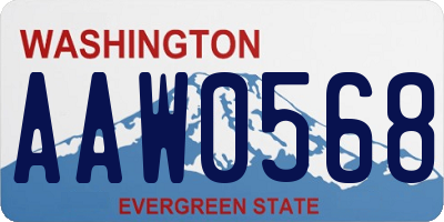 WA license plate AAW0568