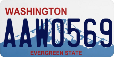 WA license plate AAW0569