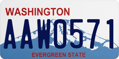 WA license plate AAW0571
