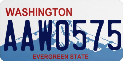 WA license plate AAW0575