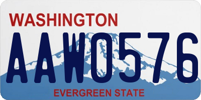 WA license plate AAW0576