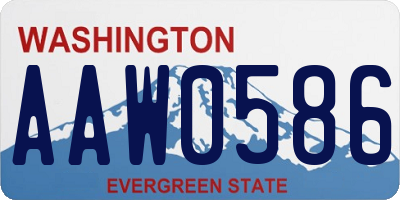 WA license plate AAW0586