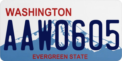 WA license plate AAW0605