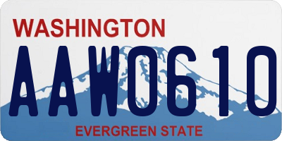 WA license plate AAW0610