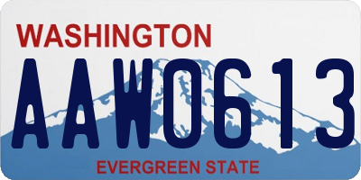 WA license plate AAW0613