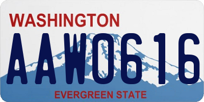 WA license plate AAW0616