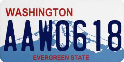 WA license plate AAW0618