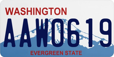 WA license plate AAW0619