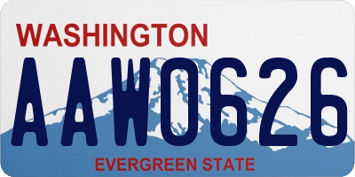 WA license plate AAW0626