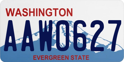 WA license plate AAW0627
