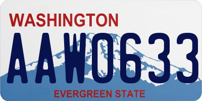 WA license plate AAW0633