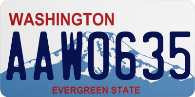WA license plate AAW0635
