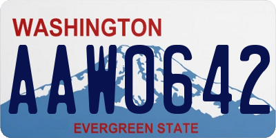 WA license plate AAW0642