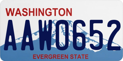 WA license plate AAW0652