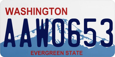 WA license plate AAW0653
