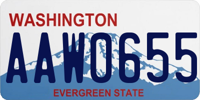 WA license plate AAW0655