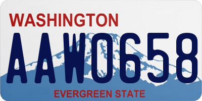 WA license plate AAW0658