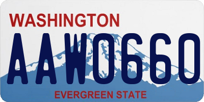 WA license plate AAW0660