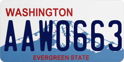 WA license plate AAW0663