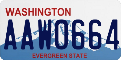 WA license plate AAW0664