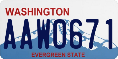 WA license plate AAW0671