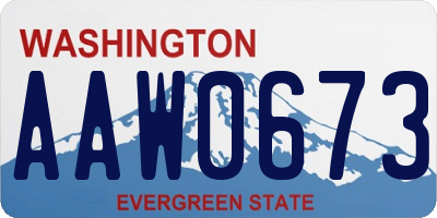 WA license plate AAW0673