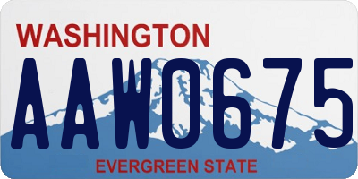 WA license plate AAW0675