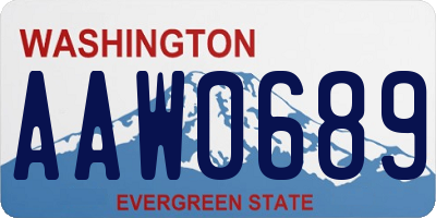WA license plate AAW0689