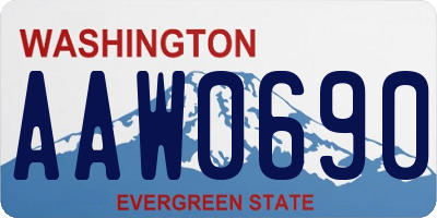 WA license plate AAW0690
