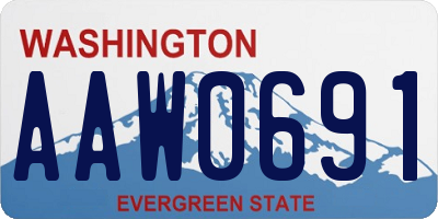 WA license plate AAW0691