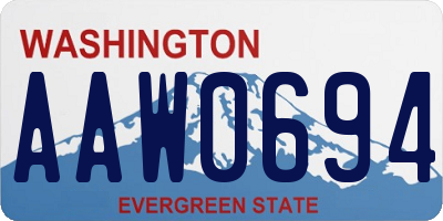 WA license plate AAW0694