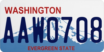 WA license plate AAW0708