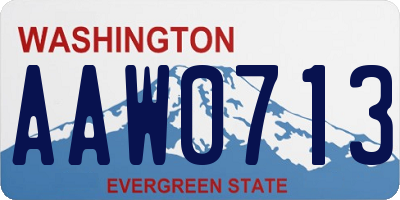 WA license plate AAW0713
