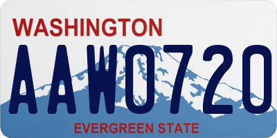WA license plate AAW0720