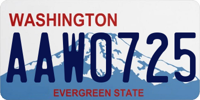 WA license plate AAW0725