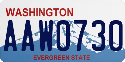 WA license plate AAW0730