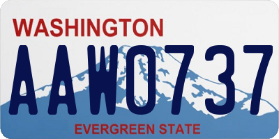WA license plate AAW0737