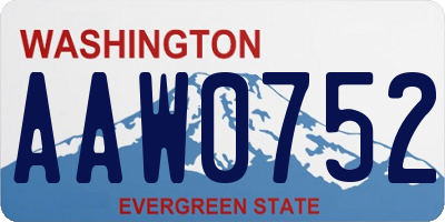 WA license plate AAW0752