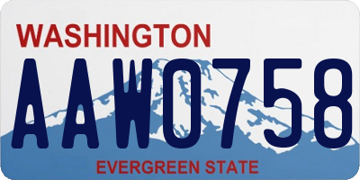 WA license plate AAW0758