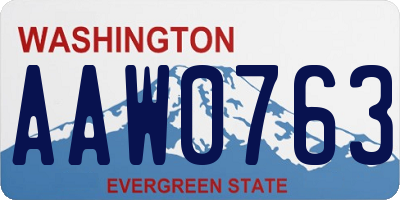 WA license plate AAW0763