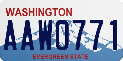 WA license plate AAW0771