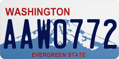 WA license plate AAW0772