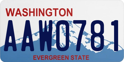 WA license plate AAW0781