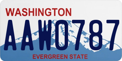 WA license plate AAW0787